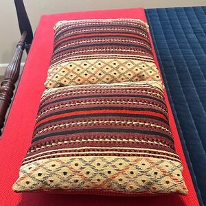 Striped Decorative Pillows in Red and Gold